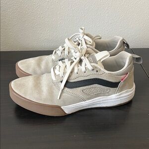 Vans Cream and Black Skate Sneakers